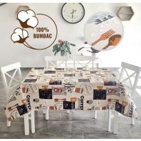 Fata de masa antimurdarire 100% Bumbac 140x180 cm, Coffee Bej
