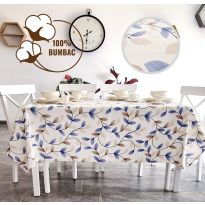 Fata de masa antimurdarire 100% Bumbac 140x180 cm, Frunze Albastru 