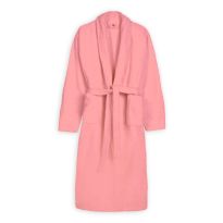 Halat de baie si SPA Hotel cu guler Kimono Velur 100% Bumbac, unisex L-XL, 420 grame/mp, Pudra