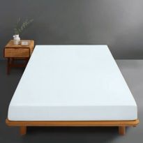 Husă pat tricot jerse bumbac 100%, pentru saltea de 180x200 cm Alb