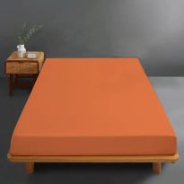 Husă pat tricot jerse bumbac 100%, pentru saltea de 160x200 cm Portocaliu