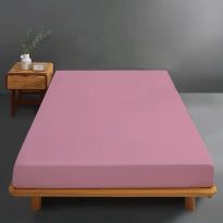 Husă pat tricot jerse bumbac 100%, pentru saltea de 180x200 cm Roz