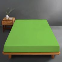 Husă pat tricot jerse bumbac 100%, pentru saltea de 90x200 cm sau 100x200 cm Verde