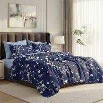 Lenjerie pat dublu ELVO Economy 6 piese Eleganta Albastru LEE10