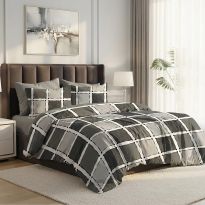 Lenjerie pat dublu ELVO Economy 6 piese Eleganta Gri LEE2