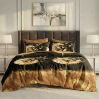 Lenjerie pat dublu ELVO Economy 6 piese Eleganta Maro/Negru LEE7