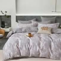 Lenjerie pat dublu 6 piese Percale Bumbac 100%, 6 piese, cu husa saltea 160x200 sau 180x200 cm, pilota 200x230 cm, 2 fete perna 50x70 cm si 70x70 cm, Moderna Gri, Pucioasa