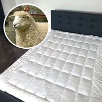 Protecție saltea pat matlasata 100% naturală, umplutură de lână 160x200 cm