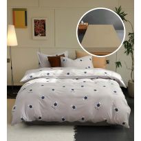 Lenjerie pat Tricot Bumbac 100% cu husă pentru saltea de 160/180cm x 200cm, pilotă 200x230 cm, 2 fețe perne 50x70 cm, Gri, Pucioasa, Răsfăț Natural