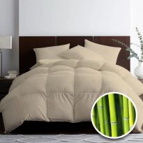 Pilota matlasata bambus damasc 100% naturala, de vara 200x215 cm, Bej Cappuccino