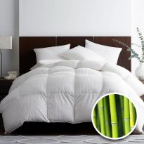 Pilota matlasata bambus damasc 100% naturala, de vara 140x210 cm, Alb