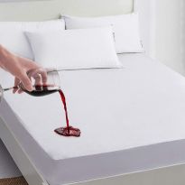 Husă protecție pat frotir bumbac 100% impermeabilă pentru saltea de 120x200 cm Alb