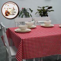 Fata de masa antimurdarire 100% Bumbac 160x240 cm, Eleganta Rosu-Alb