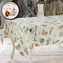 Fata de masa antimurdarire 100% Bumbac Diametru 180 cm, Modele de cafea Crem