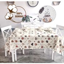 Fata de masa antimurdarire 100% Bumbac Diametru 180 cm, Cafea si biscuiti Crem
