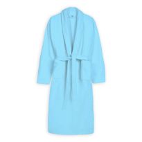Halat de baie si SPA Hotel cu guler Kimono Velur 100% Bumbac, unisex L-XL, 420 grame/mp, Bleu