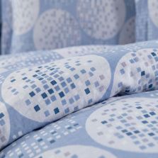 Lenjerie pat Ranforce Cotton Pro Bumbac 100%, 1 persoana cu husa, 3 piese Moderna Albastru RCP62