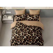 Lenjerie pat dublu Finet Bumbac 6 piese cu husa saltea 160x200 sau 180x200 cm, pilota 200x230 cm, 2 fete perna 50x70 si 70x70 cm, Cappuccino/Negru, Pucioasa 