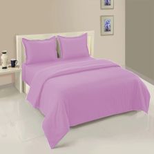 Lenjerie cu elastic la cearsaf pat Damasc Policoton dunga 1 cm, pentru saltea 180x200 cm, cearsaf pilota 200x230 cm, 2 fete perna 50x70 cm Lila