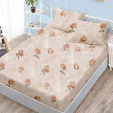 Set husă pat Finet Elegance + 2 fețe perne pentru saltea de 160x200 cm, Trandafir, Portocaliu Ralex Pucioasa