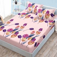 Set husa de pat Finet Elegance + 2 fete perna pentru saltea de 160x200 cm, Roz, HF2FP1