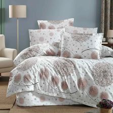 Lenjerie pat Ranforce Cotton Pro Bumbac 100%, King Size cu husa, 6 piese Moderna Alb RCP1