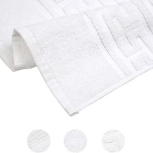 Set 4 prosoape baie 2 de corp 70x140 cm si 2 de fata 50x90 cm Bumbac 100% Greek Border 500 grame/mp, Alb 
