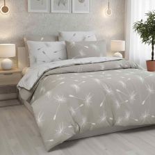 Lenjerie pat Ranforce Cotton Pro Bumbac 100%, King Size, 6 piese Moderna Bej RCP6 