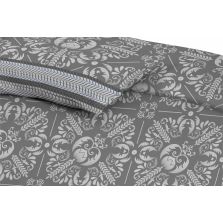 Lenjerie pat dublu Bumbac 100% Ranforce 4 piese extra large, cearsaf pat 240x260 cm, pilota 200x220 cm, 2 fete perne 50x70 cm, Gri ALC2