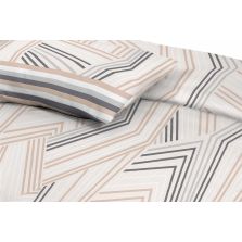 Lenjerie pat dublu Bumbac 100% Ranforce 4 piese extra large, cearsaf pat 240x260 cm, pilota 200x220 cm, 2 fete perne 50x70 cm, Bej Gri ALC4