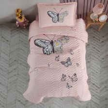 Cuvertură matlasată de pat 1 persoană 180x240 cm și Față pernă 50x70 cm, Clasy DAISY LOVE V2