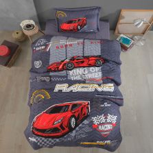Cuvertură matlasată de pat 1 persoană 180x240 cm și Față pernă 50x70 cm, Clasy RACING TEAM