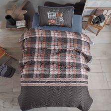 Cuvertură matlasată de pat 1 persoană 180x240 cm și Față pernă 50x70 cm, Clasy ROCK N ROLL