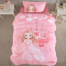 Cuvertură matlasată de pat 1 persoană 180x240 cm și Față pernă 50x70 cm, Clasy SWEET PRINCESS