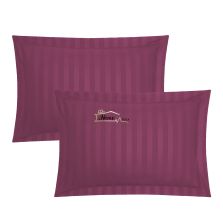 Set 2 Fete de perna 50x70 cm Damasc Bumbac 100% dunga 1 cm, Pucioasa, Mov