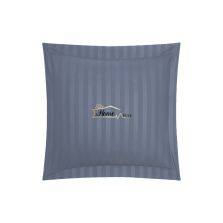 Fata de perna Damasc Bumbac 100% dunga 1 cm, 40 x 40 cm si tiv cu bordura 3,5 cm, Gri Antracit