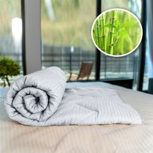 Pilotă matlasată bambus iarnă cu fată damasc bumbac 100%, Alb, Pucioasa