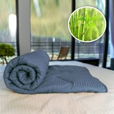 Pilota matlasata bambus iarna cu fata damasc bumbac 100% linear 140x210 cm, Gri Antracit