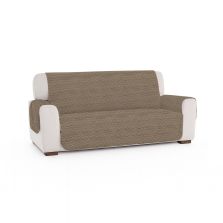 Husă canapea 3 locuri tip cuvertură matlasată 190x177 cm cu laterale, reversibilă, Bej Închis Ralex Pucioasa 