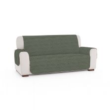 Husă canapea 3 locuri tip cuvertură matlasată 190x177 cm cu laterale, reversibilă, Gri Verzuliu Ralex Pucioasa 