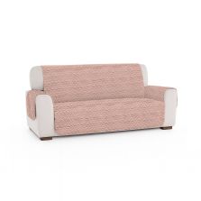 Husă canapea 3 locuri tip cuvertură matlasată 190x177 cm cu laterale, reversibilă, Roz Pudră Ralex Pucioasa 
