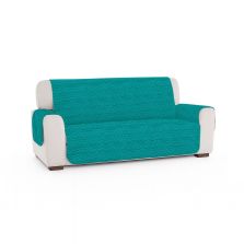 Husă canapea 3 locuri tip cuvertură matlasată 190x177 cm cu laterale, reversibilă, Turcoaz Ralex Pucioasa 