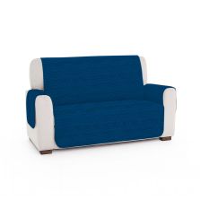 Husă canapea 2 locuri tip cuvertură matlasată 130x205 cm cu laterale, reversibilă, Albastru Ralex Pucioasa 