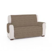 Husă canapea 2 locuri tip cuvertură matlasată 130x205 cm cu laterale, reversibilă, Bej Închis Ralex Pucioasa 
