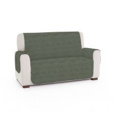 Husă canapea 2 locuri tip cuvertură matlasată 130x205 cm cu laterale, reversibilă, Gri Verzuliu Ralex Pucioasa 