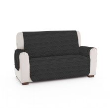 Husă canapea 2 locuri tip cuvertură matlasată 130x205 cm cu laterale, reversibilă, Negru Ralex Pucioasa 