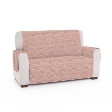Husă canapea 2 locuri tip cuvertură matlasată 130x205 cm cu laterale, reversibilă, Roz Pudră Ralex Pucioasa 