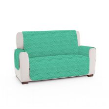 Husă canapea 2 locuri tip cuvertură matlasată 130x205 cm cu laterale, reversibilă, Verde Mint Ralex Pucioasa 
