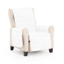 Husă fotoliu tip cuvertură matlasată 60 x 177 cm cu laterale, reversibilă, Alb Ralex Pucioasa 