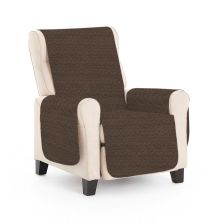 Husă fotoliu tip cuvertură matlasată 60 x 177 cm cu laterale, reversibilă, Maro Deschis Ralex Pucioasa 